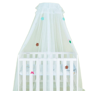New Design Soft White Mosquito Net Anti- Mosquitoes Babies Bed Crib Bed Canopies With Flowers Decor