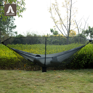Customizable outdoor nylon portable parachute double camping mosquito net hammock with mosquito net