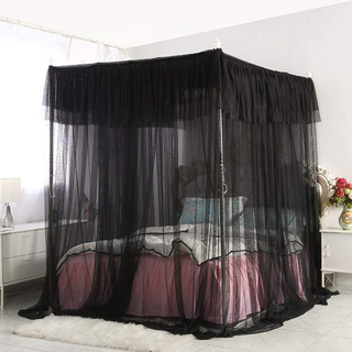 Wholesale Four Corner Mosquito Nets Black Bed Canopy for Outdoor Indoor