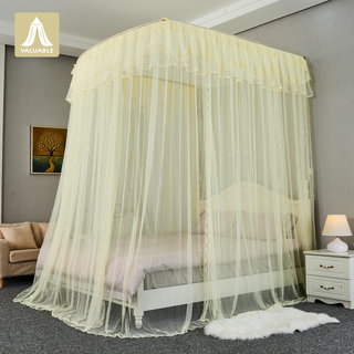 Telescopic Folded Bracket Wave Palace Mosquito Net for Bed