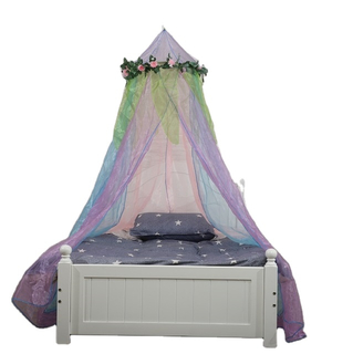 EBay Amazon Hot Sales Floral Fairy for Girls Bed Protected Baby Bed Crown Canopy Mosquito Nets