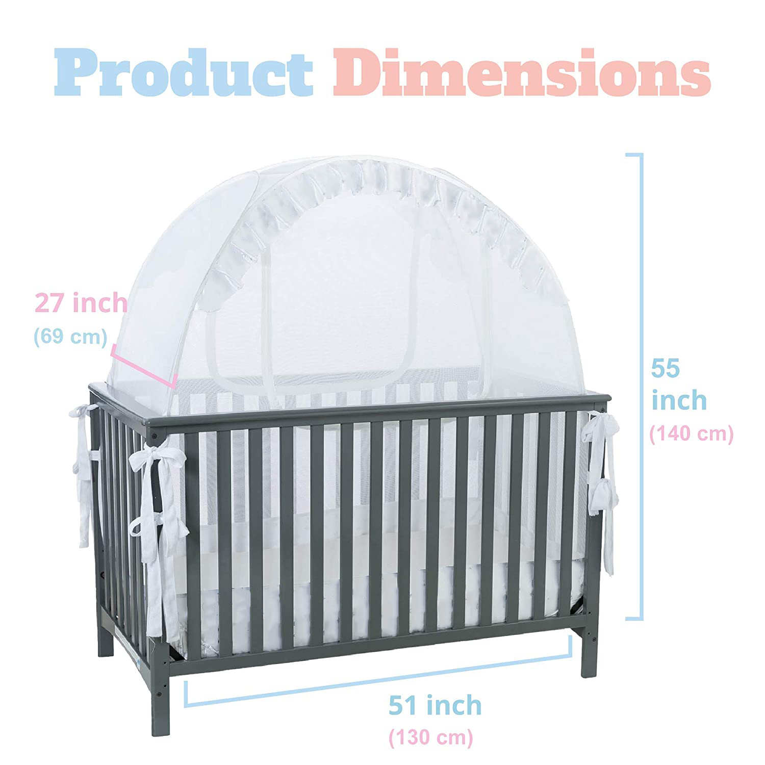 Pop-up Unisex Infant Crib Tent Baby Bed Canopy Netting Cover Mosquito Net For Baby