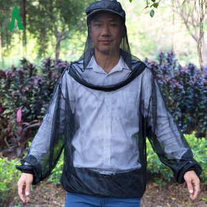 Portable Mosquito Net Jacket With Head Net / Insect Net Body Suits