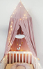 Pink Princess Led Lights Cotton Flower Decorative Children Baby Kids Bed Crib Canopies Gift For Girls
