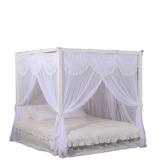 New Design Polyester White Mosquito Nets Square Beds Canopy for Double Bed