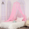 High Quality 100% Polyester Protective Net Mosquito Net for Children's Bed Glow Pink