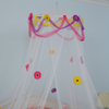 Three-color Flower Design White Sheer Bed Mosquito Net