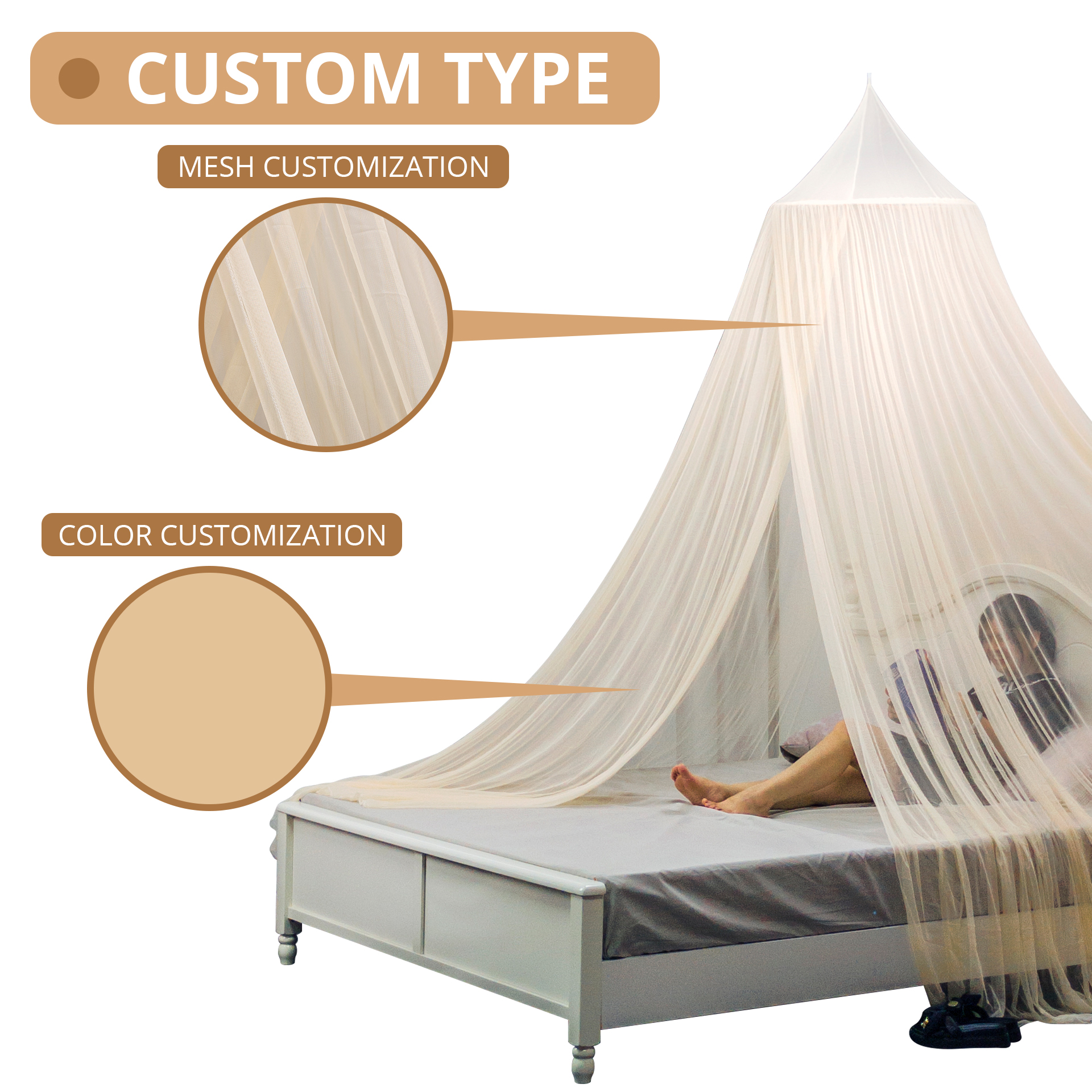 Enlarged Umbrella Polyester Mosquito Net For Bed